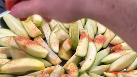 Mango slice with salt