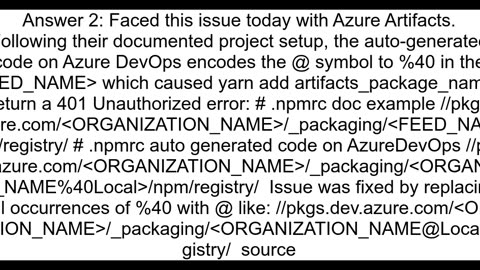 Yarn with npmrc and authentication