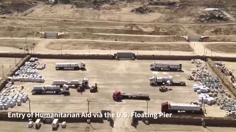 Israeli video said to show aid trucks on Gaza pier