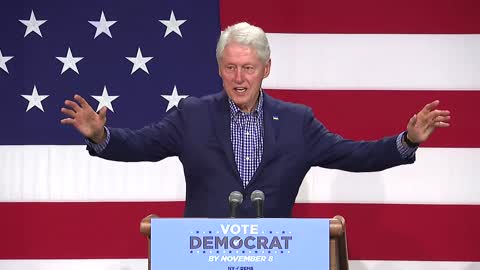 Former President Bill Clinton campaigns at event in New York