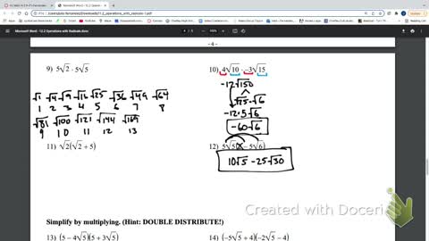 IM2 Alg 1 Traditional 11.2 Radical Operations part 2