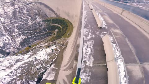 Riding a bike on a 200m high rail - Fabio Wibmer