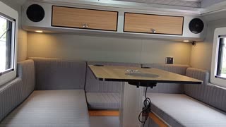 ready to ship custom color black off road travel trailer inside view