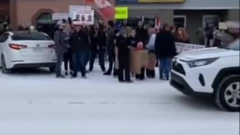 Freedom Convoy Students Walk-Out Against Masks Mandate, Drayton Valley, Alberta Feb.4, 2022