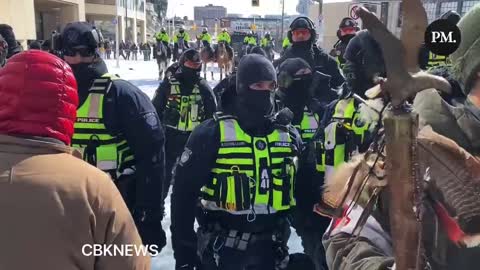 Treasonous Nazis continue to advance on freedom protestors as clashes break out.
