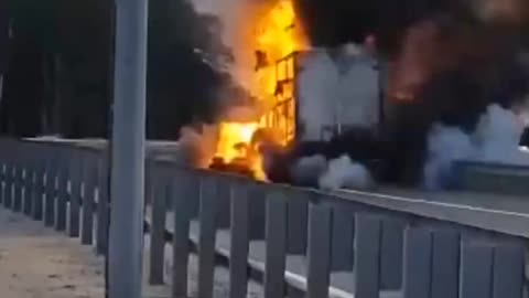 Truck Thought to Be Carrying Russian Missiles Detonates(Insane)