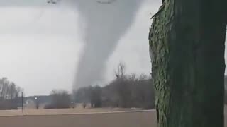 Double vortex tornado Hancock County, Ohio March 14, 2024