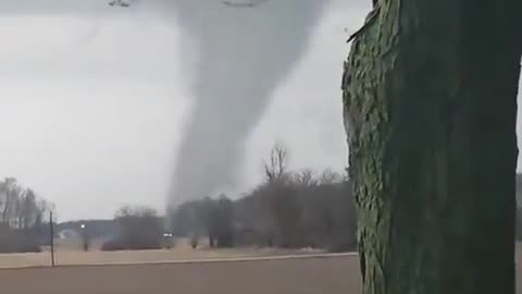 Double vortex tornado Hancock County, Ohio March 14, 2024