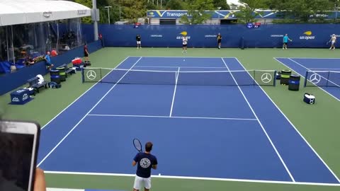 Roger Federer cheeky forehand slice winner