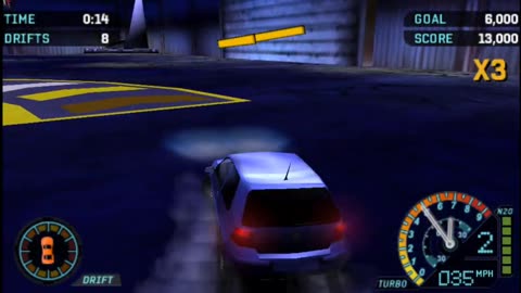 NFS Underground Rivals - Drift Attack Event 2 Silver Difficulty(PPSSP HD)