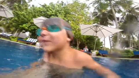Hotel Pool Jumps Fun - Maldives Holidays