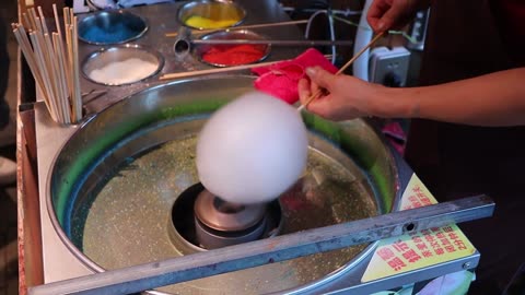 cotton candy art - made of colorful pieces | chinese street food