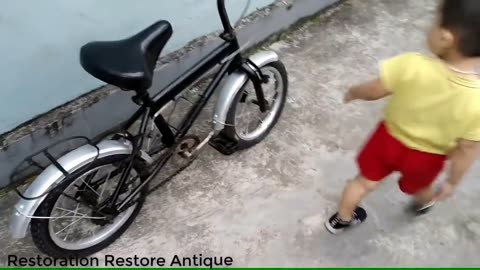 Restoration old kids bicycles dirty | Restore old rusty baby bike --- AF invention
