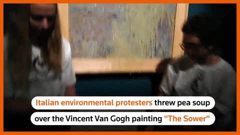 Protesters throw soup at Van Gogh painting in Rome
