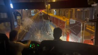 Coach full of Chinese tourists attacked in Marseille by the scum.