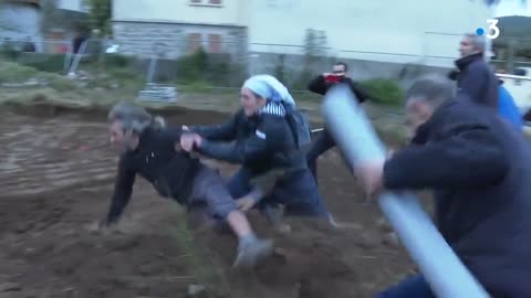 🎥 Climate freak tried to stop the construction of a church... Gets tackled by a nun!