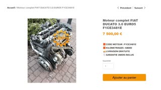 AEPSPIECES.COM - Moteur complet FIAT DUCATO 3.0 EURO5 F1CE3481E