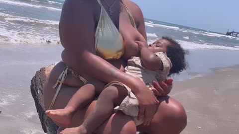Breastfeeding Mom special video on beach