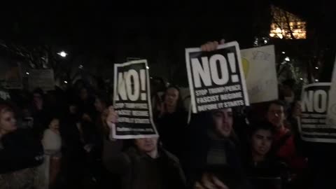 Jan 13 UC Davis Milo speech 4 far-left/Antifa chanting 'no justice no peace' at security and police