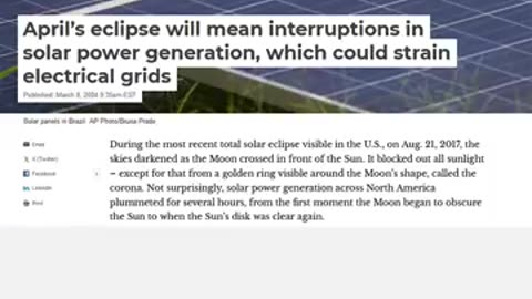 Blackouts, solar power and eclipse