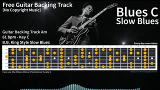 Epic BB King Style Slow Blues in C Guitar Backing Tracks -