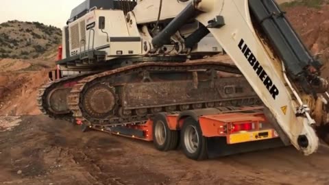 Liebherr excavator, shipped it, it took a long time to find a suitable truck!