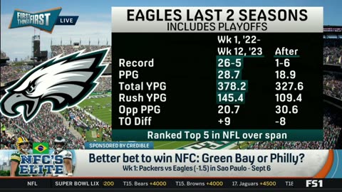 FIRST THING FIRST Nick Wright & Broussard heated debate Packers or Eagles better chance to win NFC