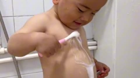 Baby bathroom funny video