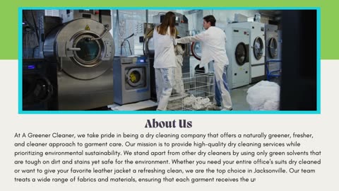 Green Dry Cleaners and Alterations St. John’s County - A Greener Cleaner