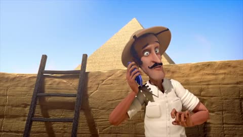 Funny animation of Egyptian archaeologist