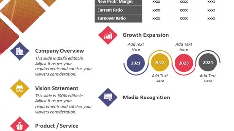 One Page Company Snapshot PowerPoint Slide