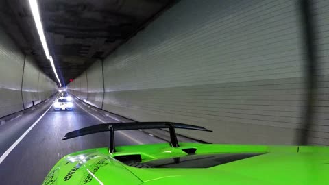 Lamborghini & supercar drivers get excited for special tunnel