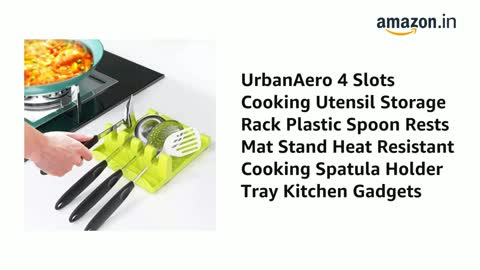 UrbanAero 4 Slots Cooking Utensil Storage Rack Plastic Spoon