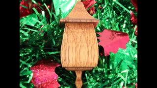 Miniature Birdhouse Ornament, Handmade from Reclaimed Hardwood