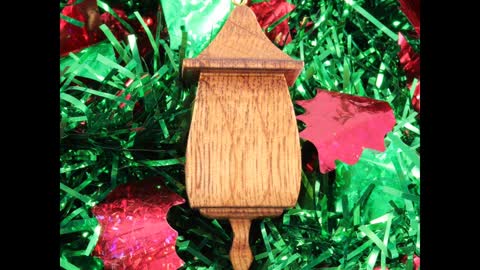 Miniature Birdhouse Ornament, Handmade from Reclaimed Hardwood