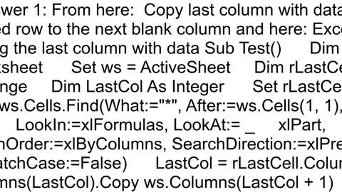 Copy and paste last used column into next available column