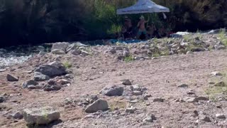 Canopy Gets Ripped off Raft Floating Down the Salt River