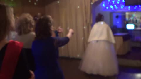 Wedding bouquet toss gone wrong