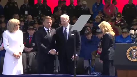 At a D-Day anniversary event, President Biden tries to sit on the toilet