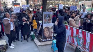 HAPPENING NOW: Protesters gather outside Pfizer headquarters in New York.