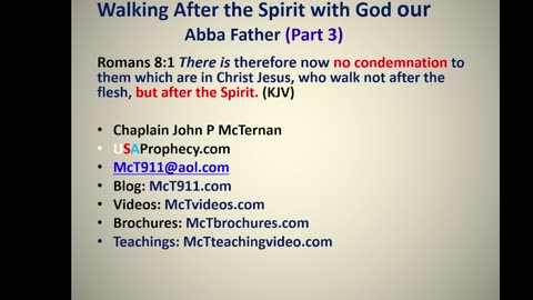 Walking After the Spirit with God our Abba Father