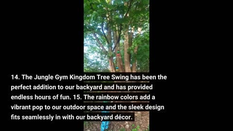 Read Detailed Review: Jungle Gym Kingdom Tree Swing for Kids - Single Disc Seat and Rainbow Cli...