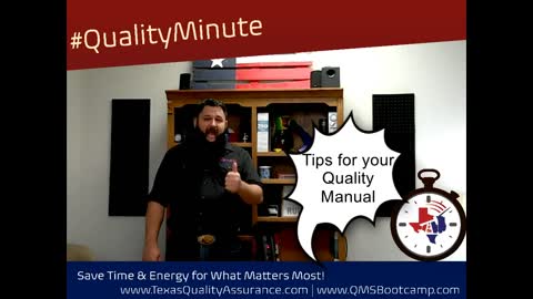 #QualityMinute - Developing your Quality Manual