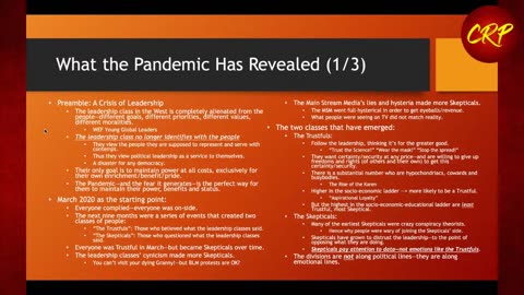 Weekly Webinar #89: “What The Pandemic Has Revealed”