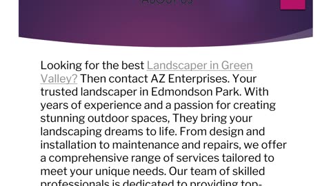 The best Landscaper in Green Valley