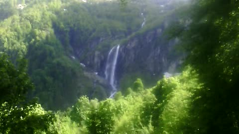 Polikar's waterfall in the Caucasus mountains