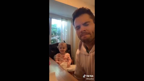 Cute little girl is cursing and her dad is shocked!
