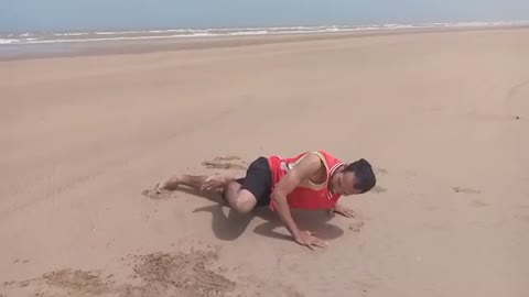 Training and workout in the beach