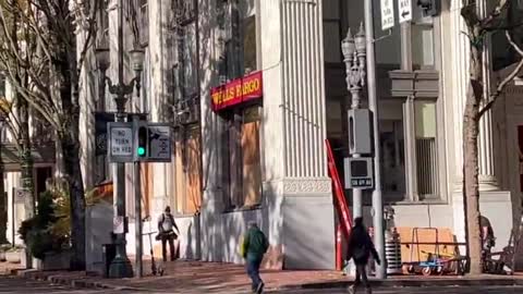 Portland Businesses Board Up Windows In Preparation For Unrest