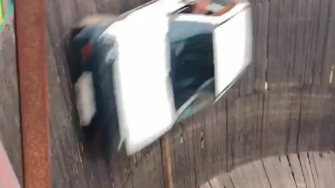 crazy stunt on bike and car